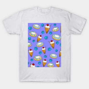 Cats and sweets pattern T-Shirt